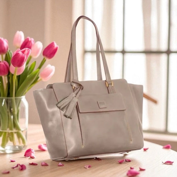 DOONEY & BOURKE East West Florentine Leather Tote in Elephant $498 MSRP NEW - Picture 15 of 16